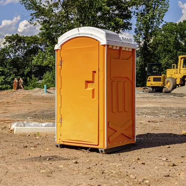 how often are the portable restrooms cleaned and serviced during a rental period in Meadow Vale